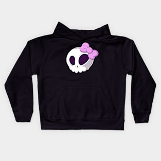 Cute Girl Skull with Bow Kids Hoodie